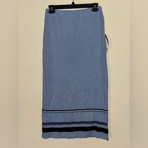 Stephanie Rogers Light Blue Knit Skirt Elastic Waist